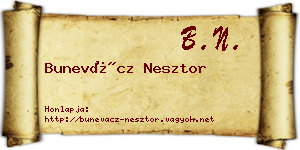 Bunevácz Nesztor névjegykártya